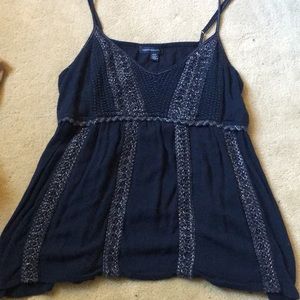 Blue knit tank